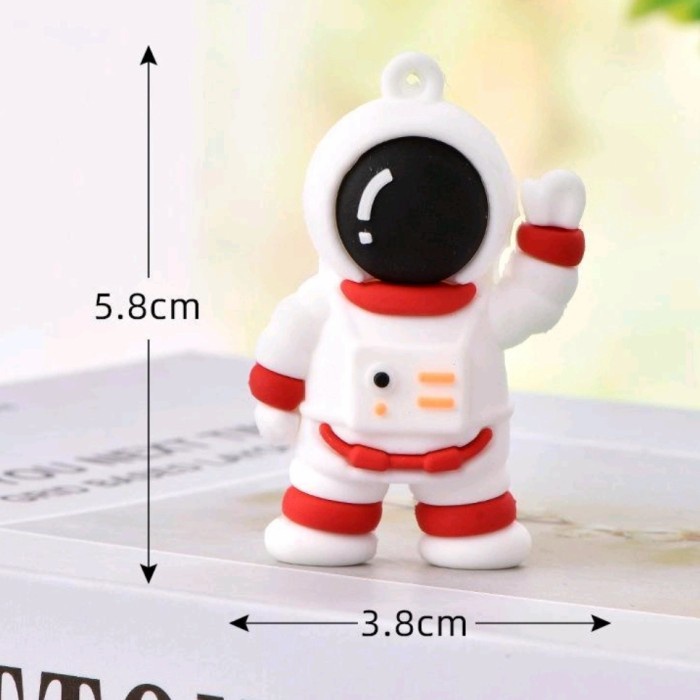 cake topper astronot / figurin astronot - Merah