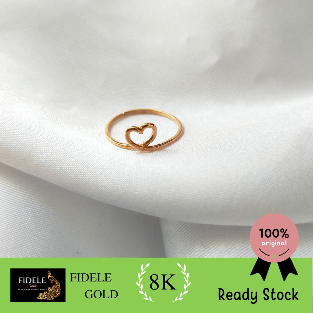 [BISA INSTAN] Cincin Hati remaja simpel sederhana emas asli