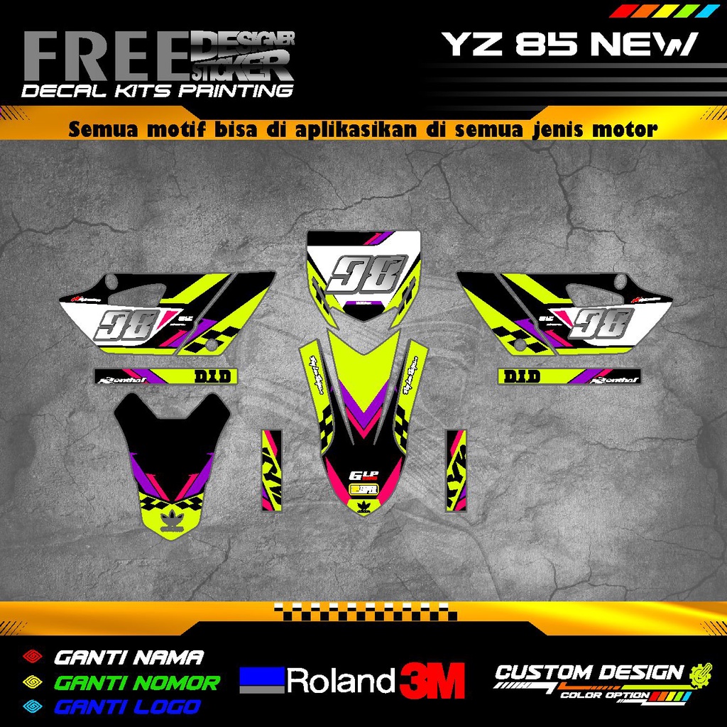 Decal Stiker Motor YZ 85 New dan Old Bisa Custom 24