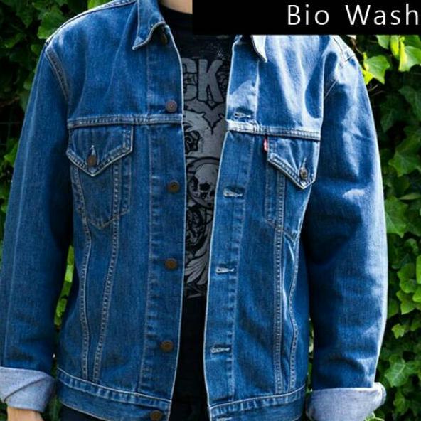 Terlaris.. JAKET JEANS LEVIS PRIA  BIOWASH/BIRU TUA