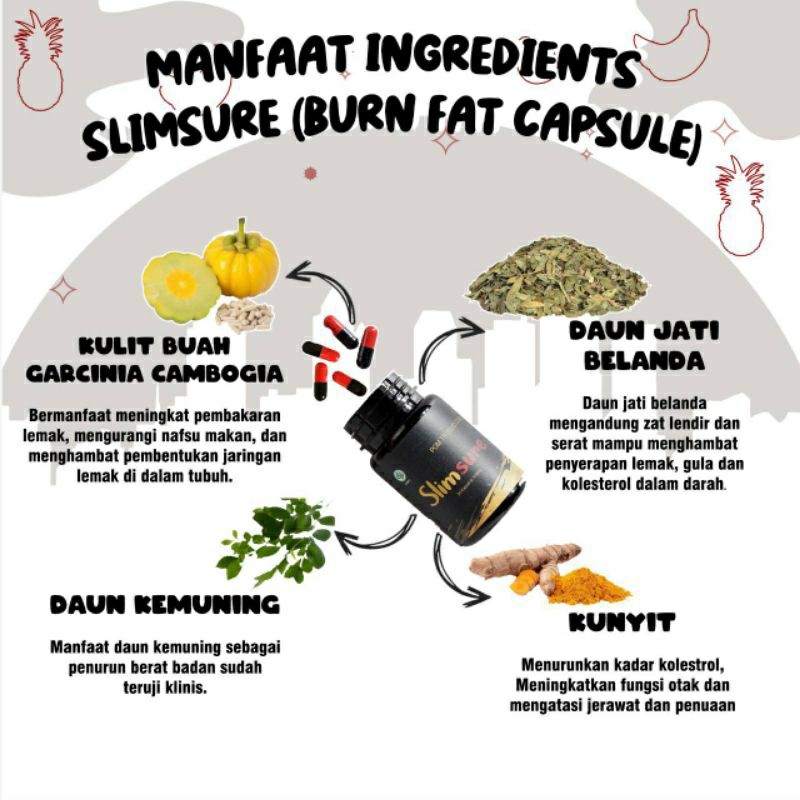 (BISA COD) Slimsure Burn Fat Original BPOM Strong Kapsul Pembakar Lemak