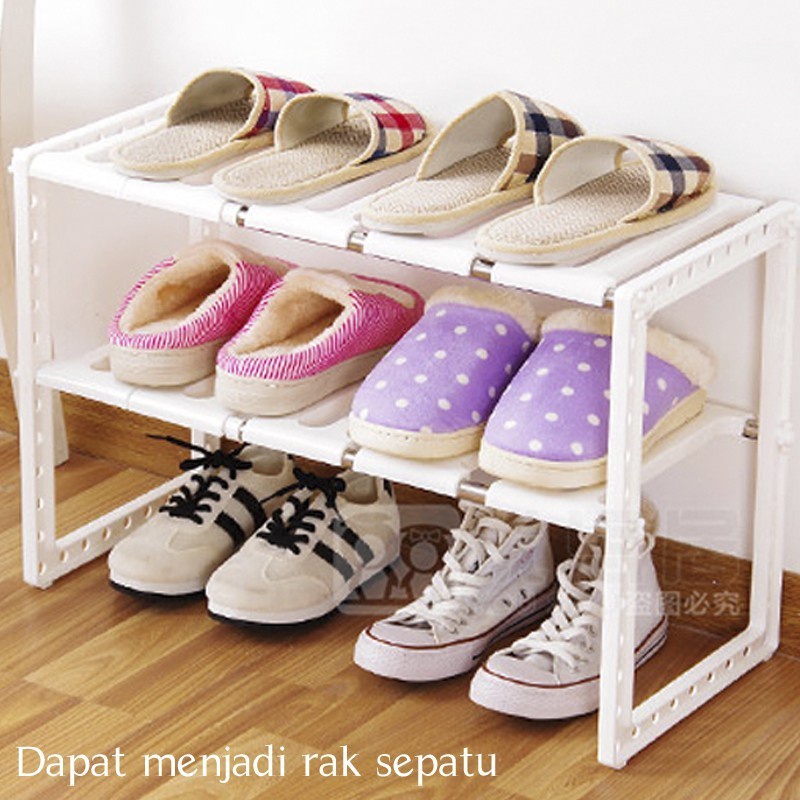 Rak SerbaGuna 2 Tingkat RACK Bawah Wastafel Sepatu dll