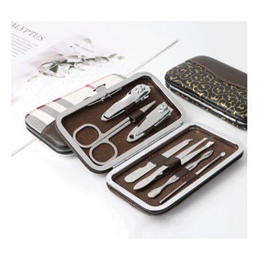 BRGUNIK Peralatan Menicure 7in1 Mini Stainless Stell Gunting Kuku Portable Tools Set Dengan Dompet R507