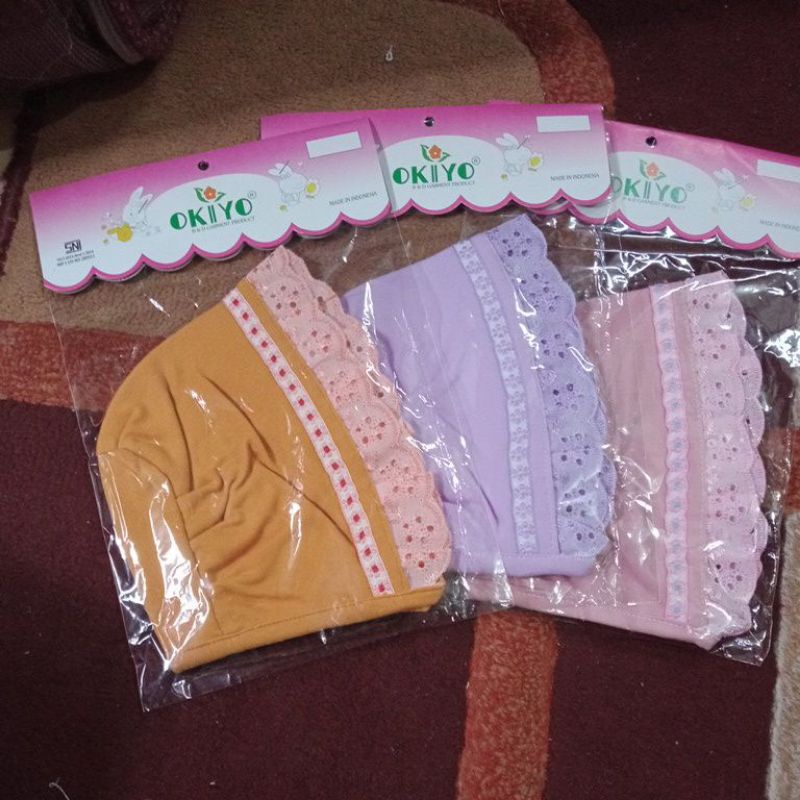 TOPI BAYI MODEL TALI OKIYO RENDA-TOPI BAYI OKIYO 1PCS