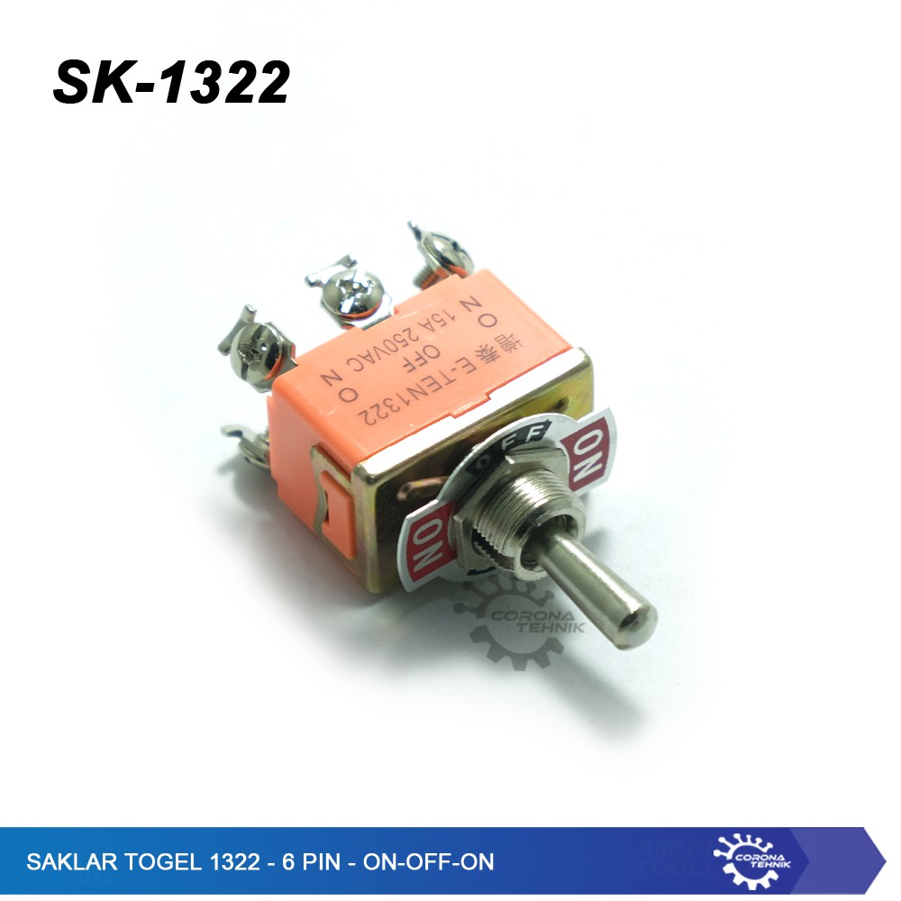 Saklar Toggle - 1322 - 6 Pin - ON-OFF-ON