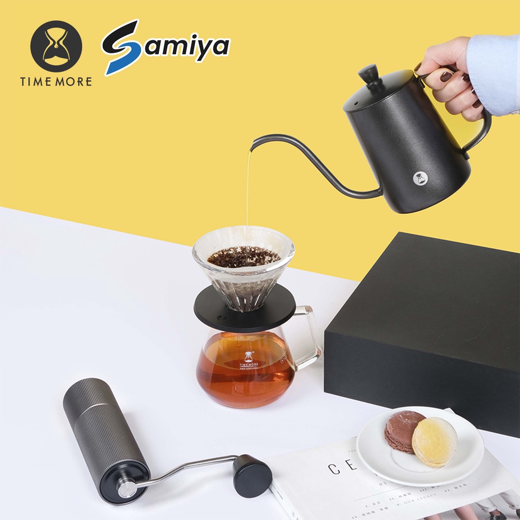 NEW upgrade version timemore c3 pour over set FISH 03 black and white color / hampers gift box timemore coffee manual brew / paket set kopi manual brew V60