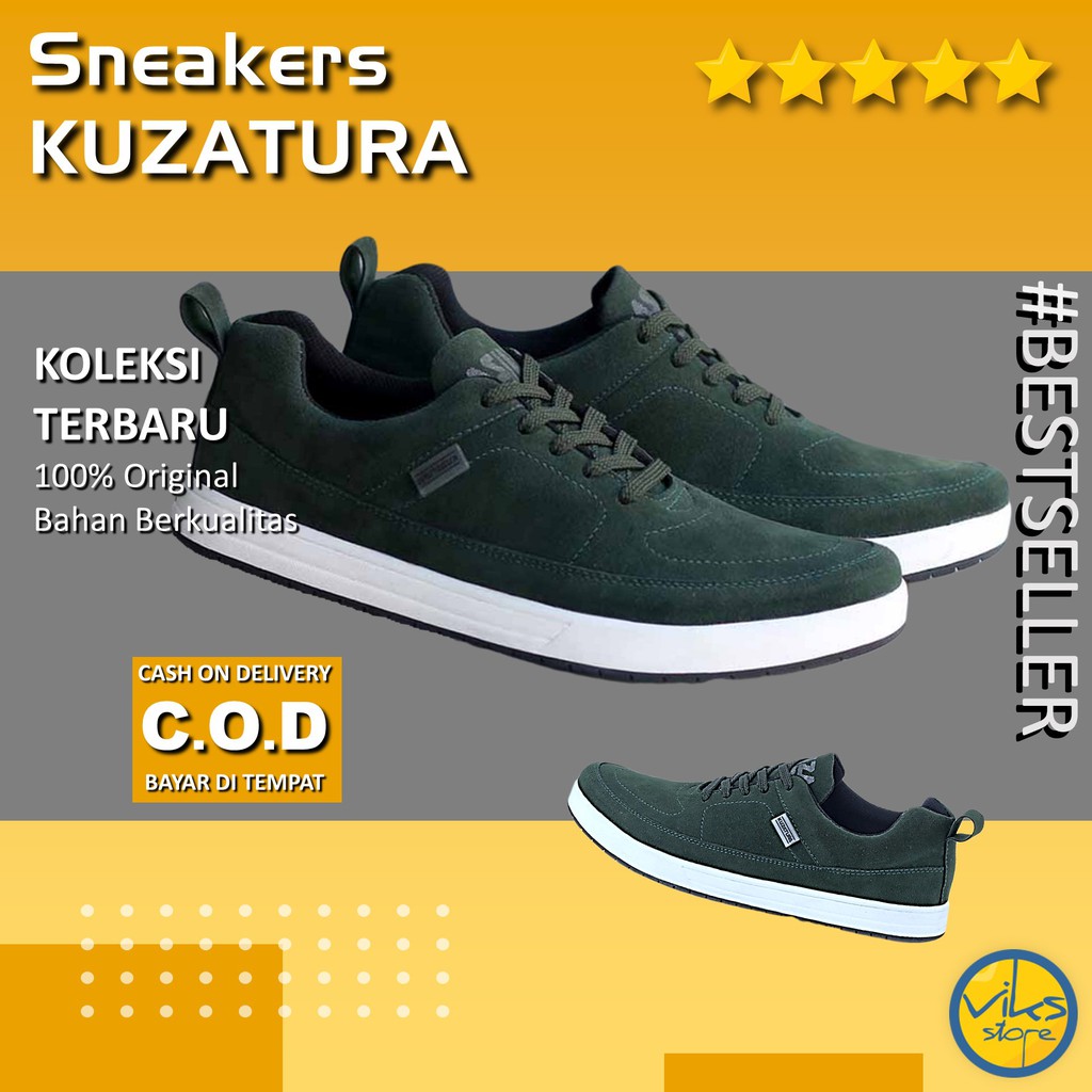 Sepatu Sneakers Pria Cowok Tali Style Casual Distro Kuzatura Original Suede Lokal Premium Elegan