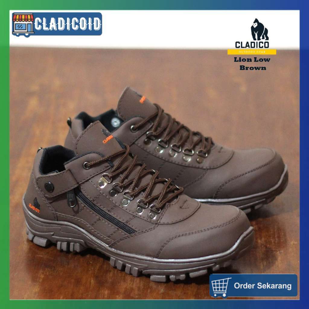 SEPATU SAFETY PENDEK PRIA UJUNG BESI OUTDOOR, PROYEK KERJA LAPANGAN MODEL KEREN DAN TRENDI LION LOW