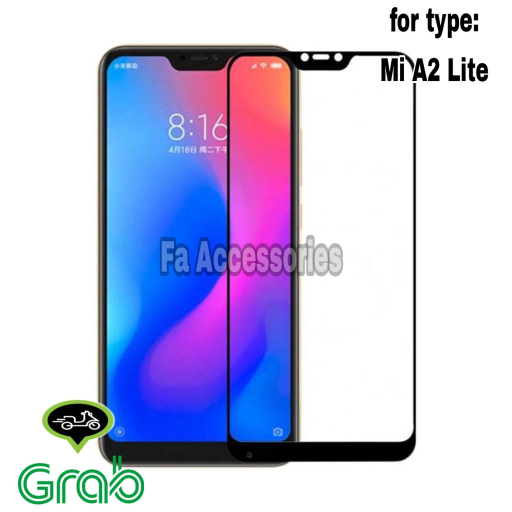 TEMPERED GLASS 5d full lem XIAOMI MIA2 LITE HITAM