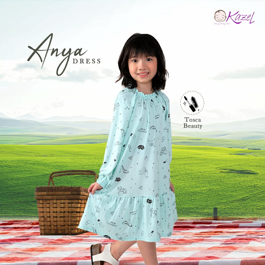 Kazel Anya Dress Motif ( Lengan Panjang ) - Per 1 Pcs