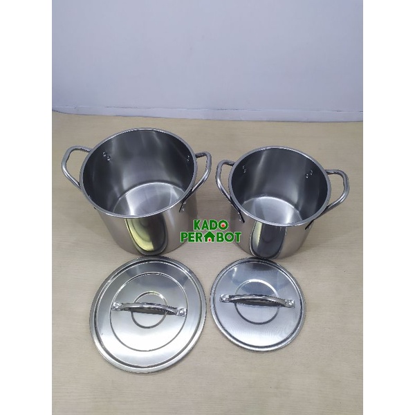 panci set stainless - stock pots stainless - panci set 2pcs