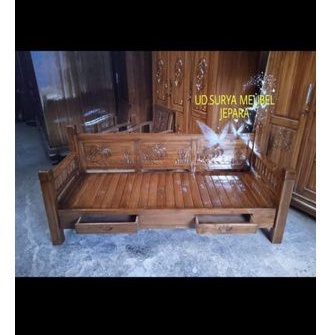Kursi panjang bale bale kayu jati bangku besar ukir bahan kayu jati