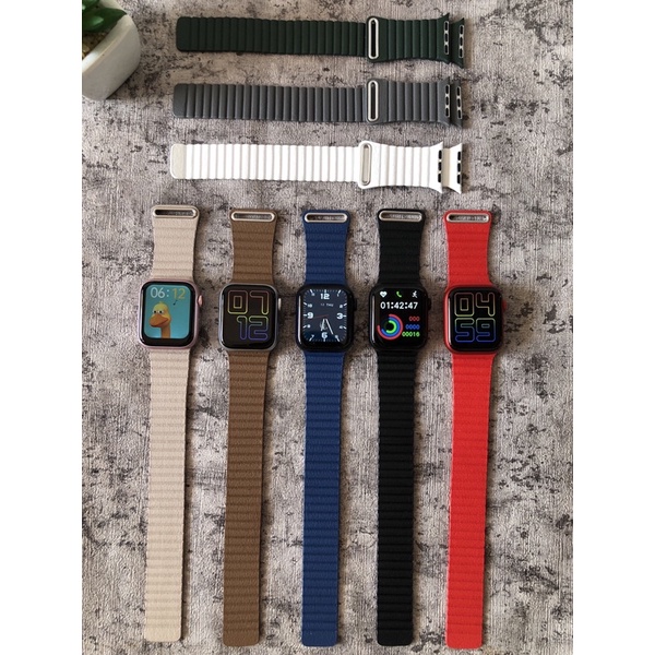 STRAP LEATHER MAGHNET APPLEWATCH IWATCH SMARTWATCH T500,T55,HW12,HW16,DT100,W46,FK88,SEMUASMARTWATCH