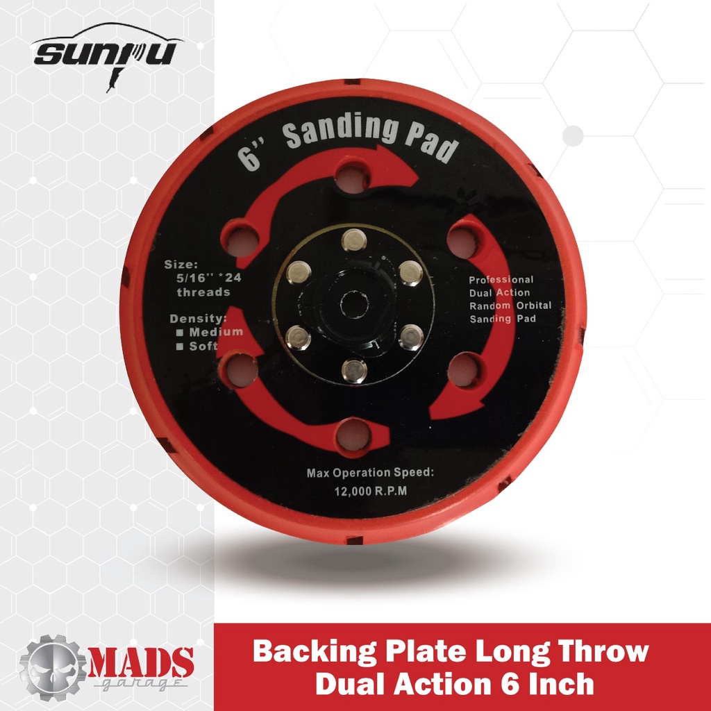 Backing Plate Dual Action Polisher Long Throw 6inch/150mm Original Sunpu High Quality 10.000RPM