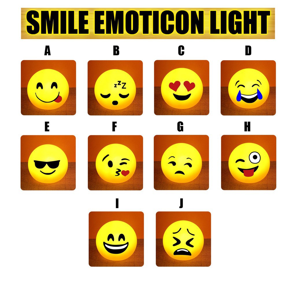 lampu emoji/lampu smile/lampu LED/lampu hias(random)