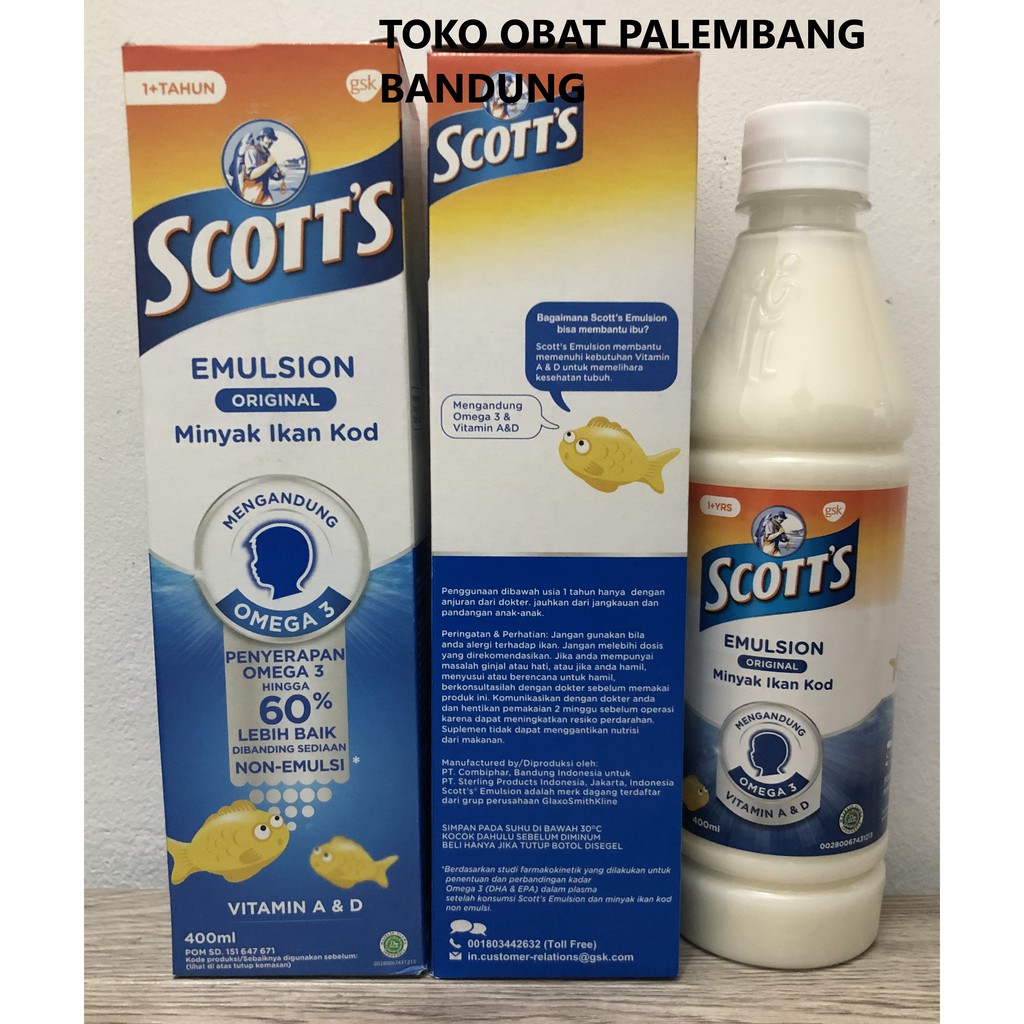 Scott S Emulsion Rasa Original Vita Cod Liver Oil Minyak Ikan Kod 400ml Scott Scotts Indonesia