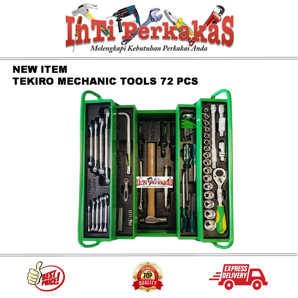 TEKIRO TOOL BOX SET 72 PCS / KUNCI MEKANIK SET / MECHANIC TOOLS 72PCS / ALAT PERTUKANGAN SET