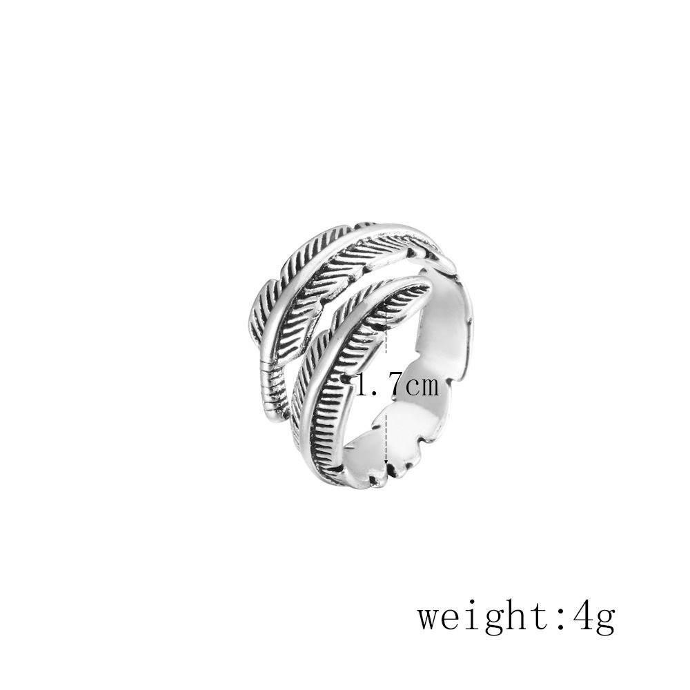 Cincin Model Terbuka Adjustable Desain Bulu Warna-Warni Gaya Punk Korea Untuk Wanita