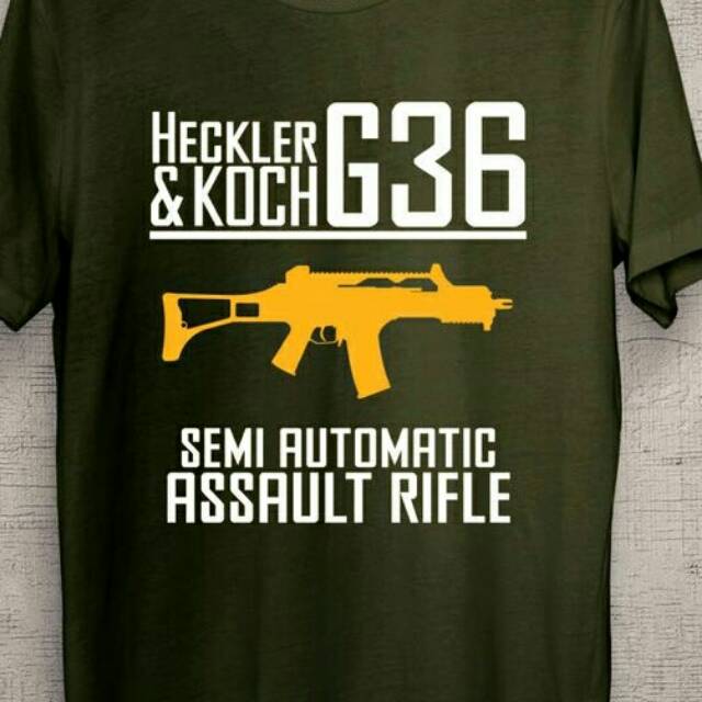 Kaos/tshirt SNIPER / HECKLER AND KOCH G36 SEMI AUTOMATIC ASSAULT RIFLE