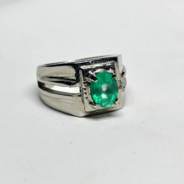 CINCIN BATU PERMATA NATURAL EMERALD BERIL JAMRUD COLOMBIA