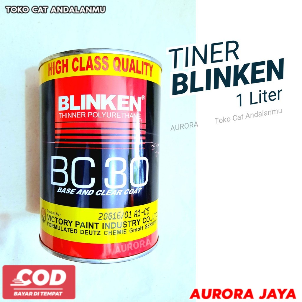 

TINER BLINKEN BC30 PU Thinner THiner Untuk Cat Atau Clear Anti Gores Pernis - Toko Cat Aurora Jaya