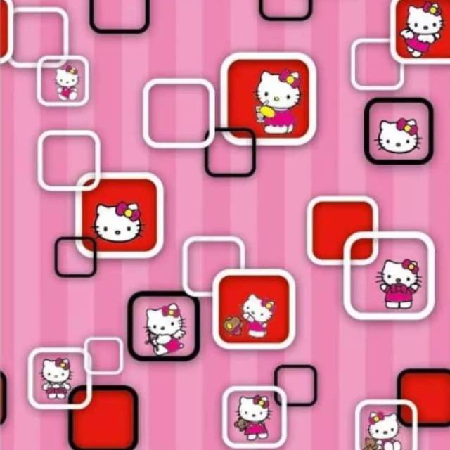 Wallpaper Dinding Motif Hello Kitty Kotak