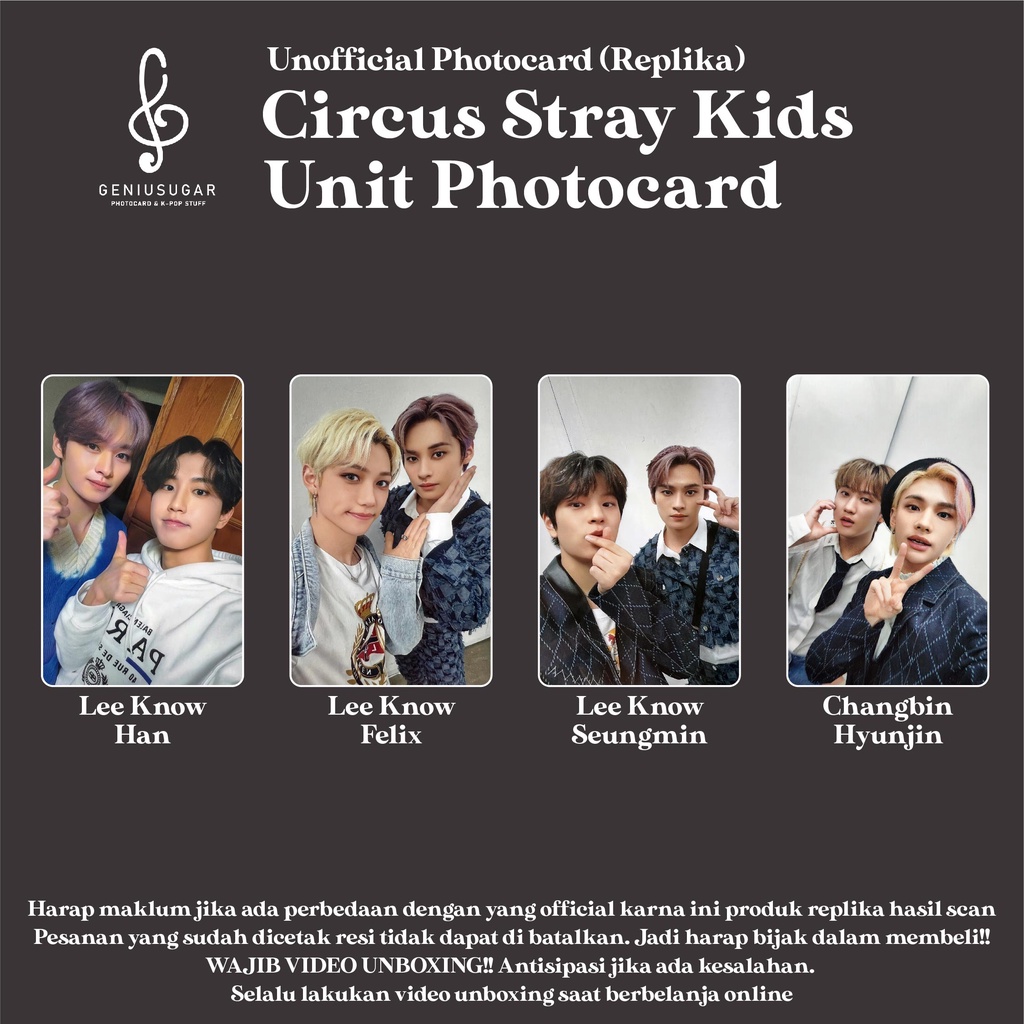 [REPLIKA STRAY KIDS] PHOTOCARD UNIT CIRCUS SKZ