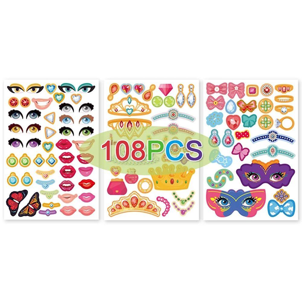 Agustina Make-a-Face Stiker Berdandan Mainan Merakit Dinosaurus Reusable DIY Anak Puzzle Sticker Games