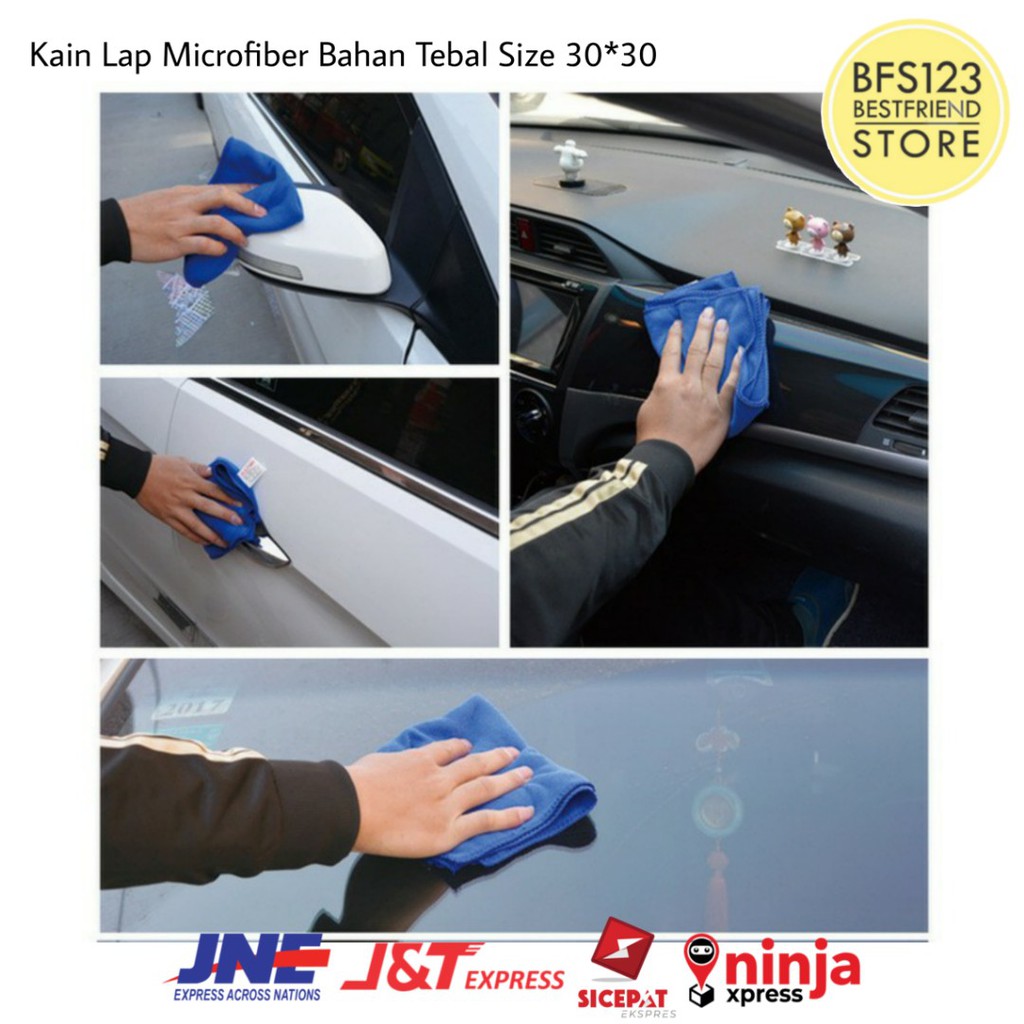 Kain Lap Microfiber Bahan Tebal Size 30x30 Cm