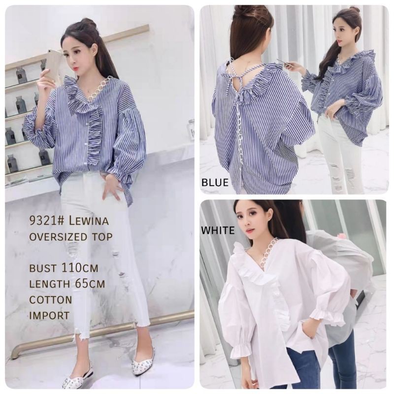 MDLV ~ 9321 LEWINA OVERSIZED TOP // OVERSIZE BLOUSE // ATASAN OVERSIZE CEWEK// FASHION IMPORT WANITA