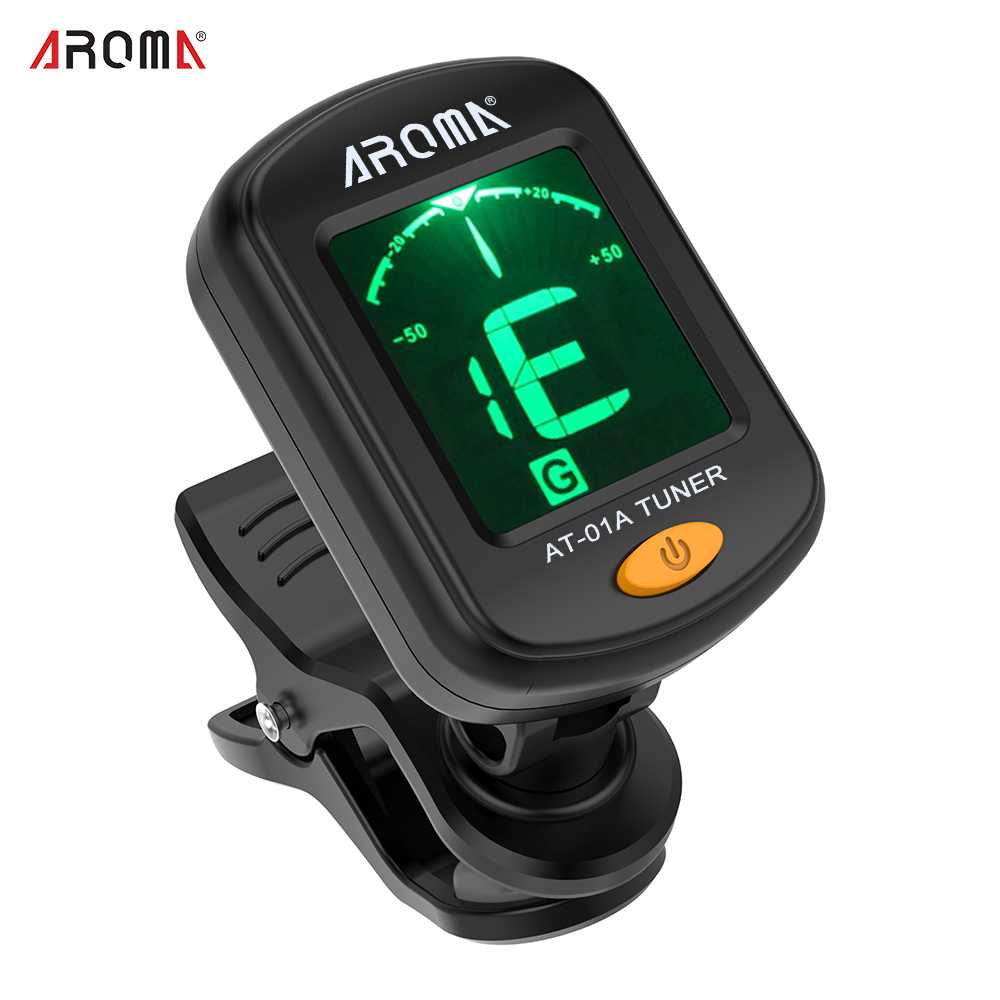 AROMA Tuner Gitar dengan Clip - AT-01A-Hitam