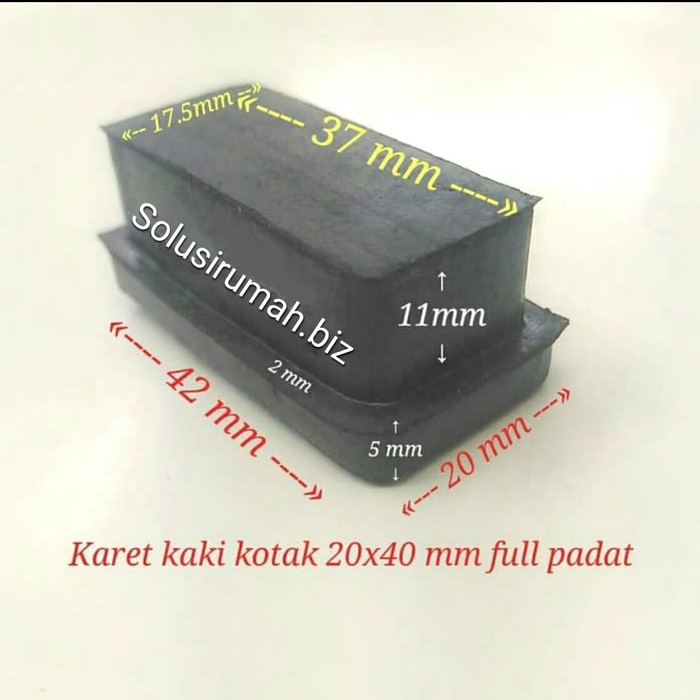 karet kotak hollow 2 x 4 cm / kaki karet kotak hollow 20 x 40 mm padat