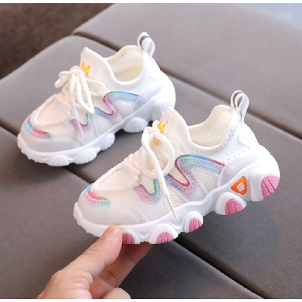 Sepatu Anak Non LED Sneaker Casual Korean Style M.E Usia 1,5 -5 Tahun