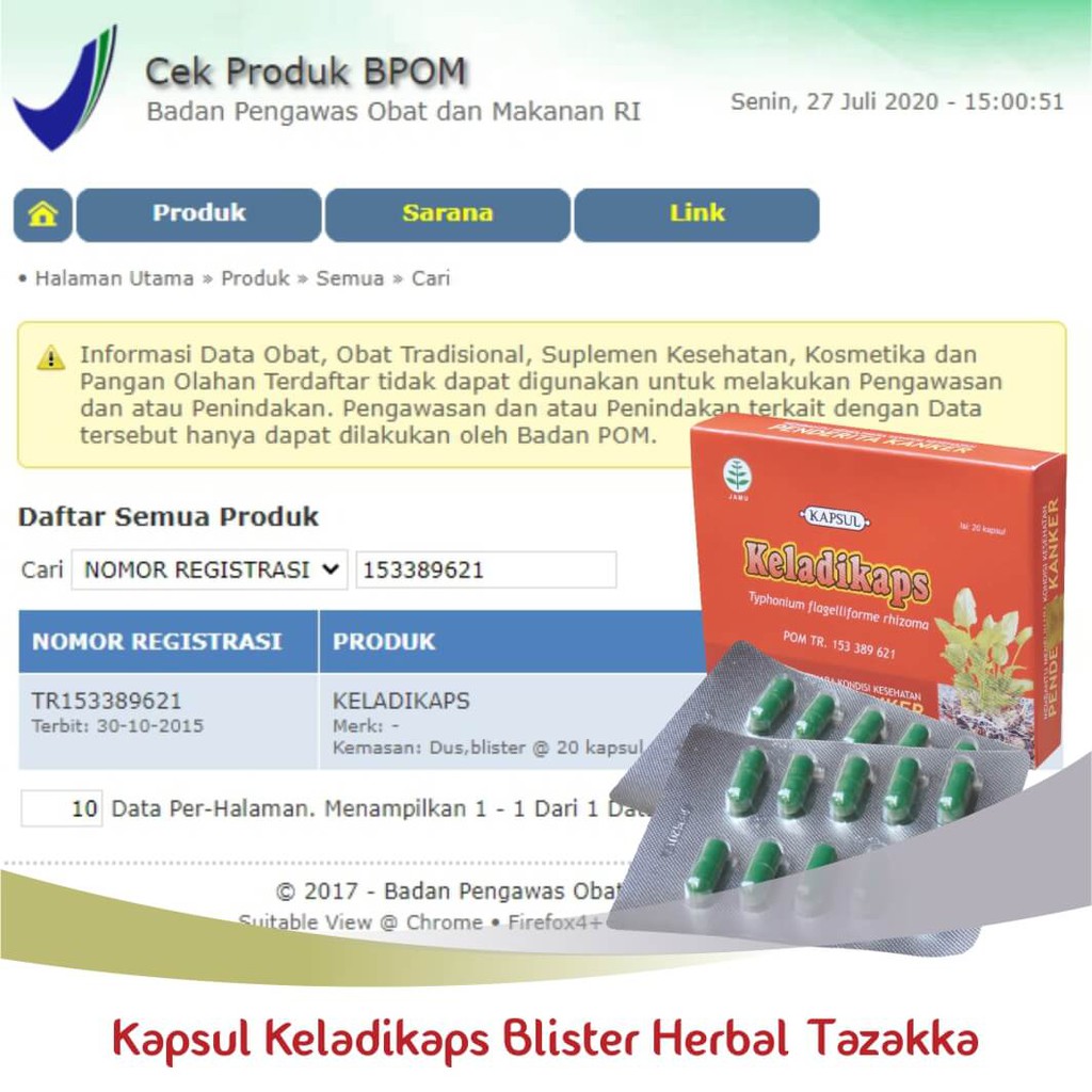 obat herbal kapsul blister keladikaps original tazakka ampuh mengobati kanker tumor miom alami