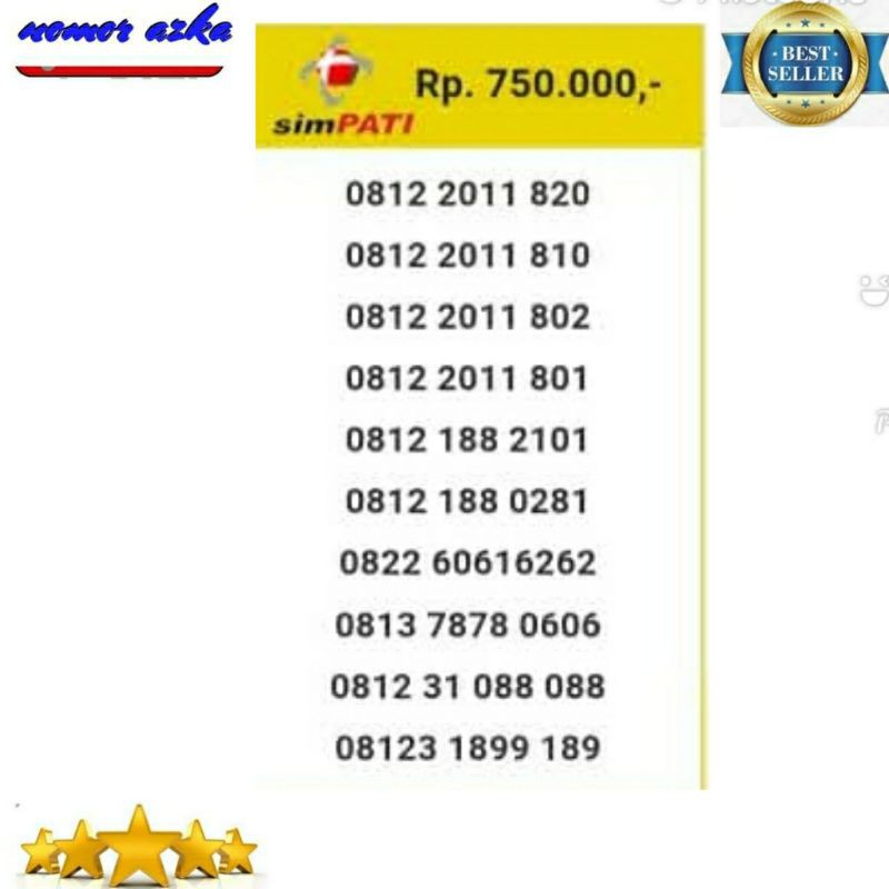 Nomor cantik simpati 0812 1066 3838 seri Double AB 3838 rapi Bsm03