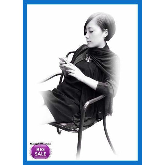 SCARFSHAWL- HE&ME SPECTRUM ELEGANT SCARF / SYAL BY CANAI. CODE: AS09. - ORANGE - HITAM -FASHION-