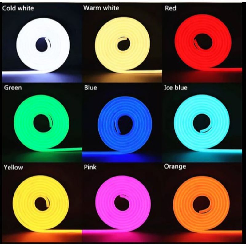 Lampu 12volt LED Neon Flex ledStrip Flexible 1- 5 Meter DC 12V IP65 1m 2m 3m 4m 5m