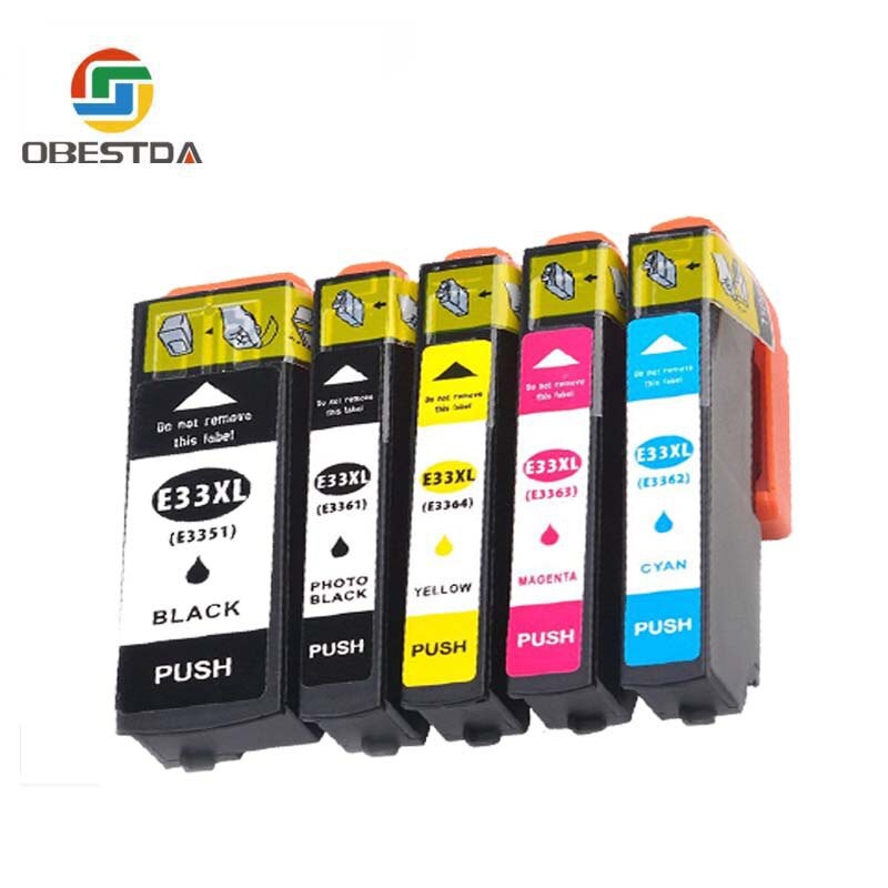 

Obestda Compatible EPSON 33XL 33 Ink cartridge For T3351 T3361 Expression Premium XP 530
