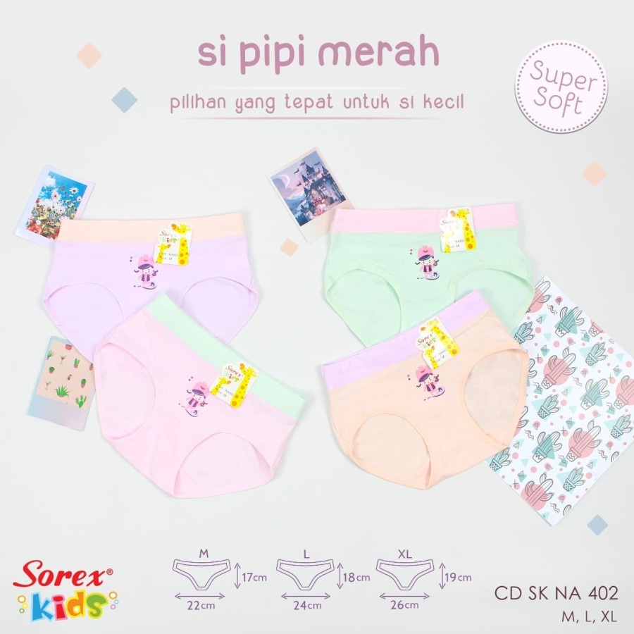 Sorex Kids Celana Dalam Anak Perempuan Swan Super Soft CD SK NA 402