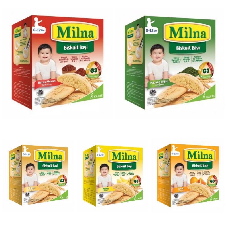 MILNA BISKUIT BAYI 6+ 130g / UNTUK 6 BULAN KEATAS