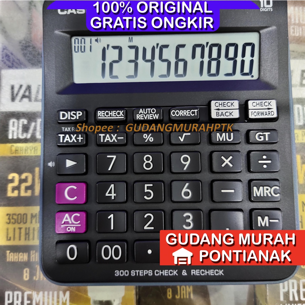 Kalkulator CASIO Original Asli MJ-100 D CHECK CORRECT CALCULATOR / KALKULATOR CEK ULANG MJ100D