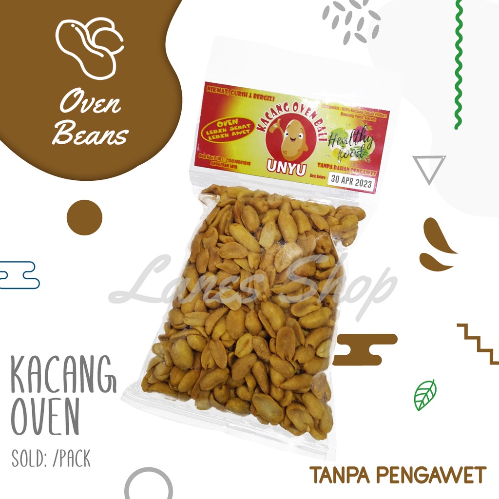 Kacang Oven Bali UNYU Tanpa Bahan Pengawet pak 250gr