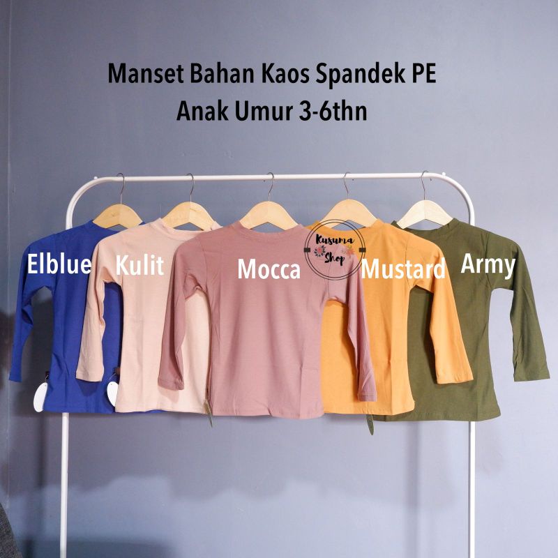 Manset kaos anak umur 3-10 thn Bahan Kaos Spandek PE