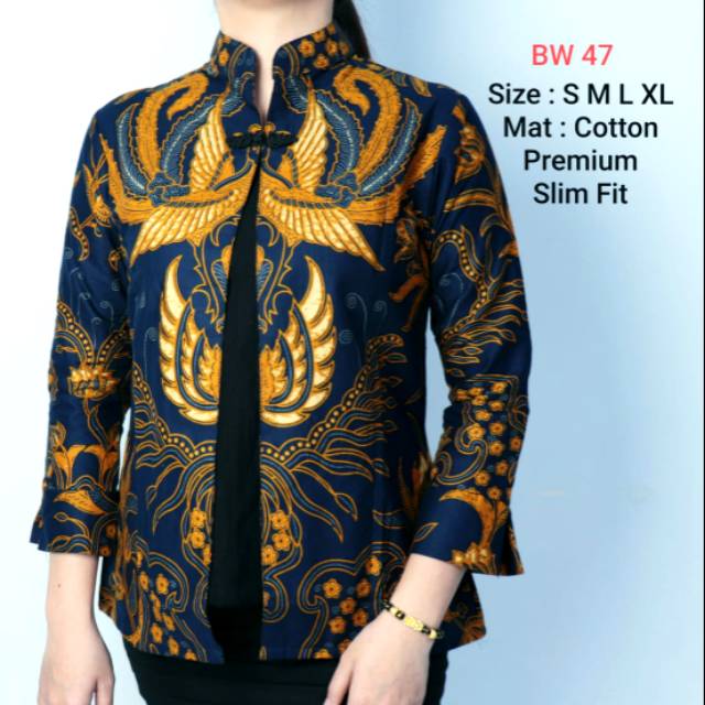 BLOUSE BATIK KEMEJA BATIK WANITA SLIMFIT