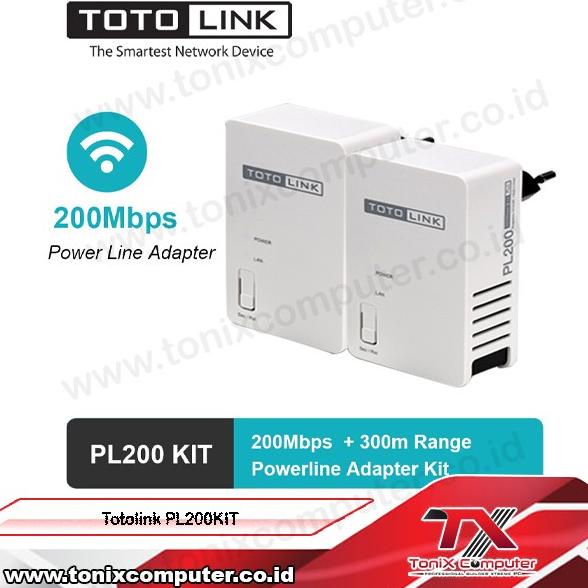 TOTOLINK PL200KIT WIFI EXTENDER 200M POWER LINE ADAPTER WITH CHANAGALE FG945646E