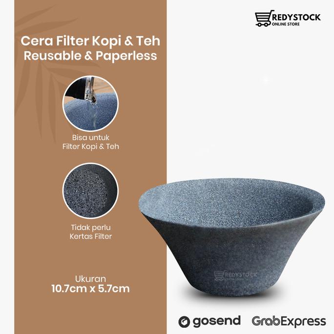 CERA DRIPPER KOPI FILTER TEH | COFFEE TEA FILTER FLAT BUTTOM PAPERLESS