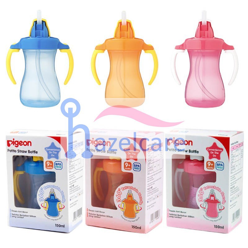 Pigeon Petite / Tall Straw Bottle Blue / Pink / Orange 150ml 150 ml / 300ml 300 ml