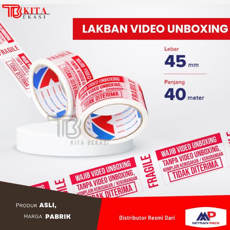 

LAKBAN MITRAN PACK 40 METER/ ISOLASI UNBOXING 40 METER/ LAKBAN UNBOXING/ MITRAN PACK