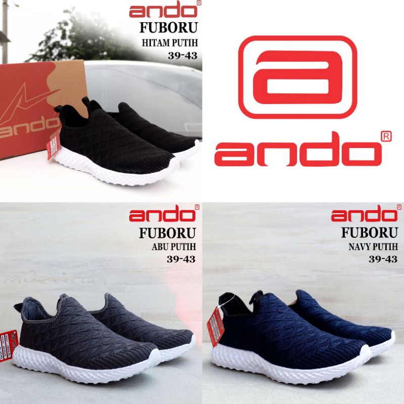 SEPATU ANDO FUBORU - SEPATU RAJUT ANDO TIPE SLIP ON PRIA