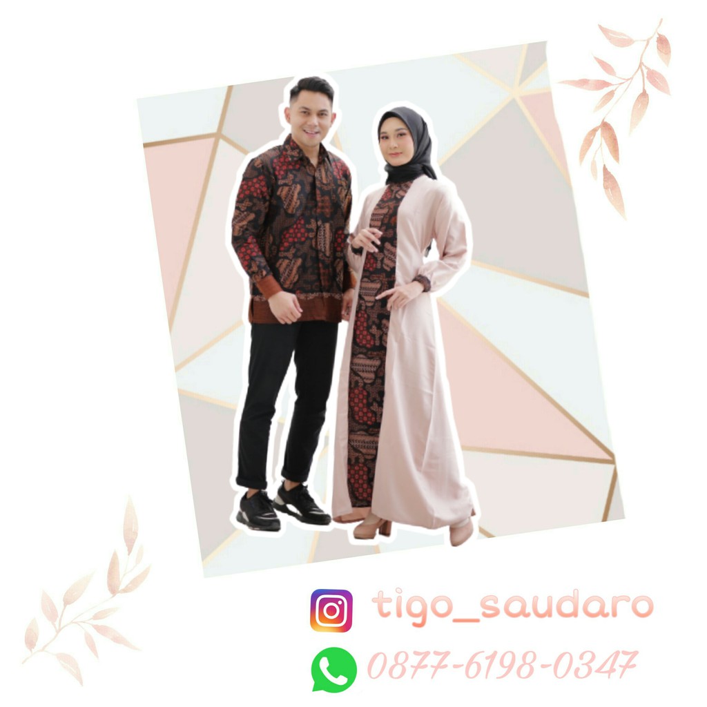 BATIK COUPLE NAPISA GAMIS BATIK Syari Set Modern Batik Sarimbit Busana Muslim